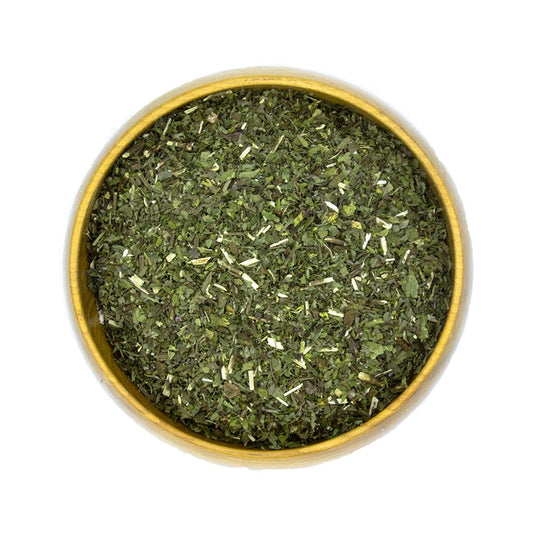 Organic Dried Spearmint Herbs in Bowl